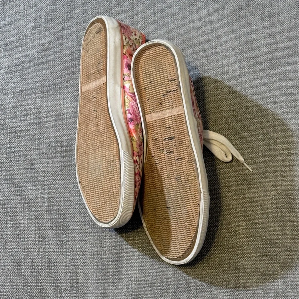 Joe Boxer Zahara‎ Womens Floral Canvas Sneakers Pink Orange Low Top Lace Up 8M - Picture 4 of 5